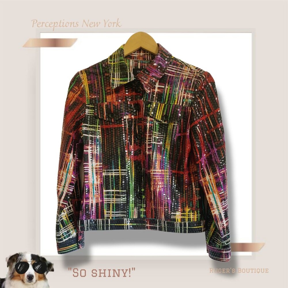🌿Dazzling Perceptions New York Vintage Sequin Jacket - Size 6 Boho Chic Glam - Picture 10 of 10